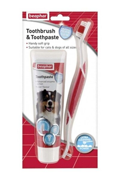 Beaphar فرشاة أسنان ومعجون أسنان كومبيباك