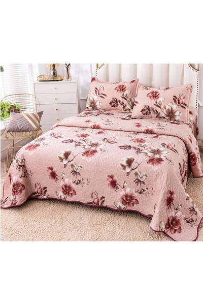 Truva Home Cotton and Linen Bedspread with Pillowcases - Elegant 3-Piece Set,...