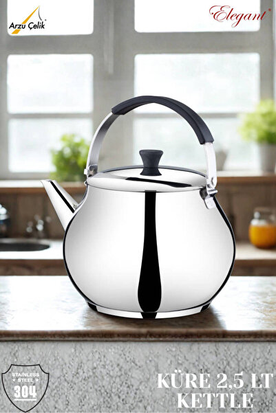 Arzu Çelik 2.5 لتر. غلاية سيليكون كروية الشكل بمقبض علوي