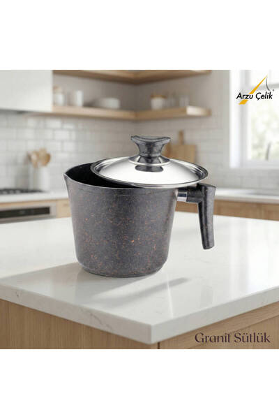Arzu Çelik وعاء حليب من الجرانيت - أسود