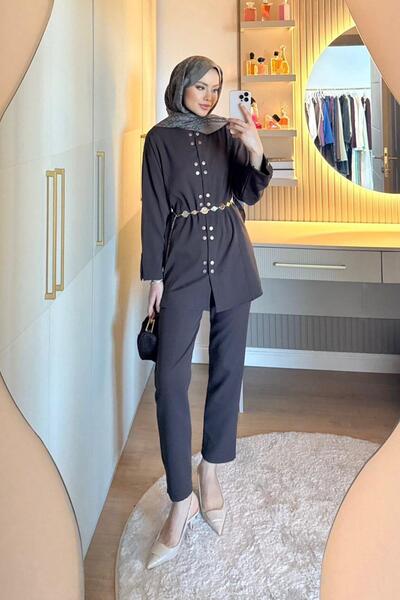 Hazamoda Oya Double Snap Set Coffee