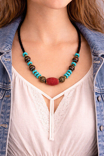 HER ŞEY NOTA www.herseynota.com Crimson Route – قلادة من الخرز البوهيمي بتفاص...
