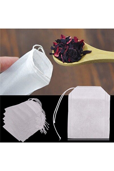 TALAY Sallama İpli Bitki Çay Poşeti Boş Kokusuz 5.5x7 Cm 50'li Filtre Kahve P...