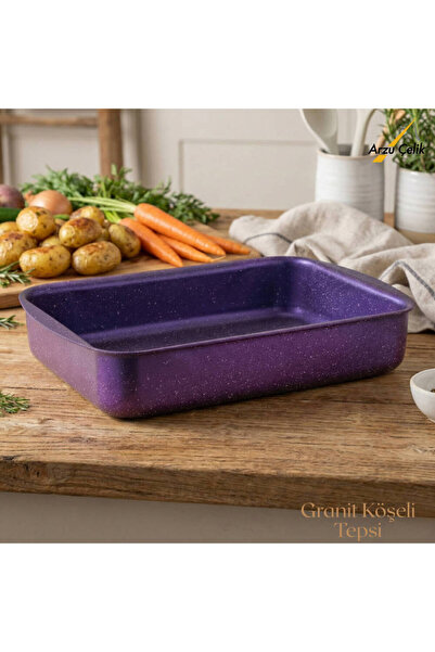 Arzu Çelik 22X30 cm Granite Corner Tray - Violet