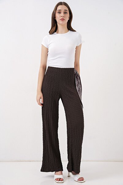 Hiccup Bdart Scarf Detailed Textured Trousers
