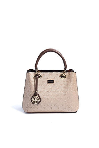 Silver Polo Geantă de mână pentru femei Silver & Polo SP1272 cu logo, maro-nuci