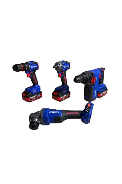 EXEN EN 404 SET - 21V 4Ah Kömürsüz Şarjlı Makina 4'lü Set