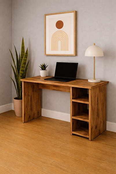 Bladimo Dexa Çalışma Masası Kitaplıklı - Çam
