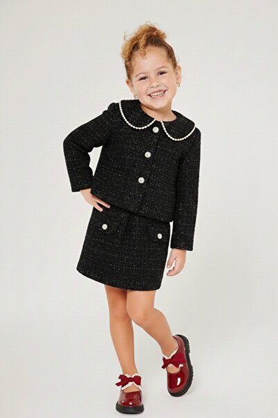 My Kids Wear Празничен комплект от туид с перли за момичета 12547