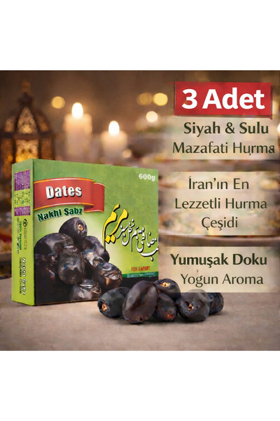 Turna Shopping Center İran Mazafati Hurması 600 gr (Siyah, Sulu ve Etli Premi...