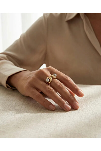 Dorvina 316L Steel Tarnish Resistant Jewelry Gold Color Zircon Stone Tiffy Mo...