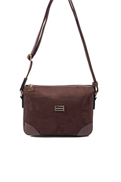 Silver Polo Silver & Polo Sp784 Women's Crossbody Bag Suede Brown