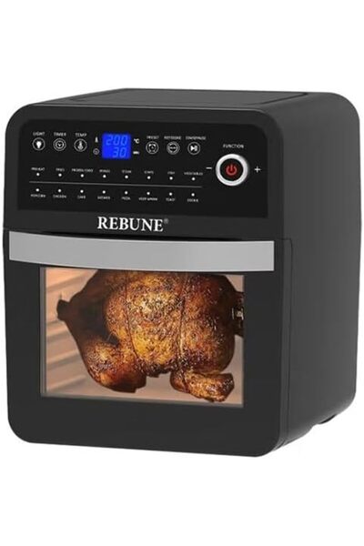 Generic فرن ريبون 2 في 1 للقلي الهوائي مع إضاءة داخلية، سعة 12 لترًا، قدرة 18...