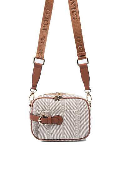 Silver Polo Silver & Polo Sp1256 Women's Crossbody Bag Straw Beige-Tan