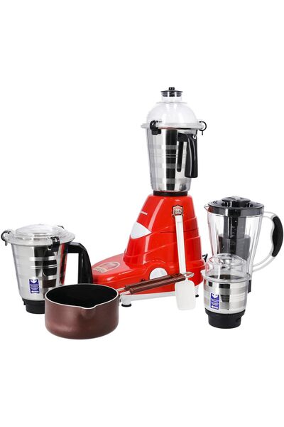 Generic خلاط ومطحنة أولسنمارك 5 في 1 مع قدر غير لاصق - 3 سرعات، 4 أوعية من ال...