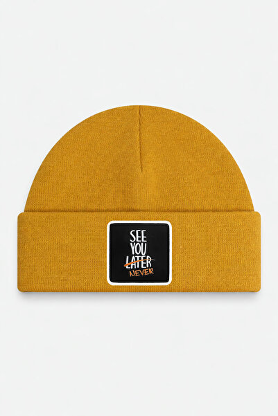 BlackBörk See You Later Never Logo Camel Beanie
