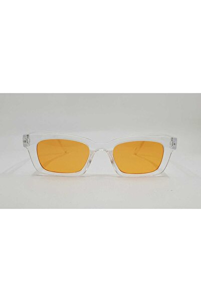 ESRADA Geometric Transparent Frame Orange Glass Unisex Sunglasses 2016 01 52-...