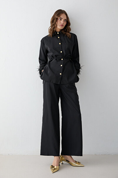 Melike Tatar Feathered Shirt Set 32-2630