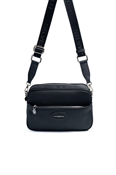 Silver Polo Silver & Polo Sp1267 Women's Crossbody Bag Honeycomb Black