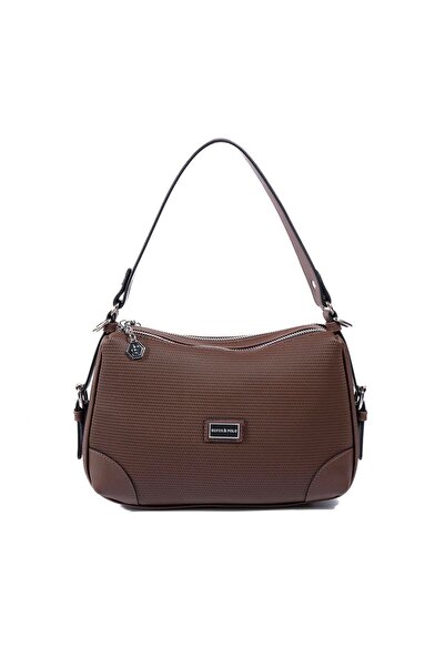 Silver Polo Silver & polo sp1269 women's shoulder bag - honeycomb brown