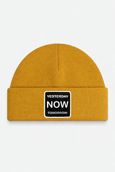 BlackBörk Yesterday Now Tomorrow Logo Camel Beanie