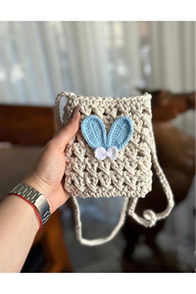 yucin El Yapımı Örgü Çocuk Çantası, Sevimli Figürlü, Ayarlanabilir Askılı, Kı...