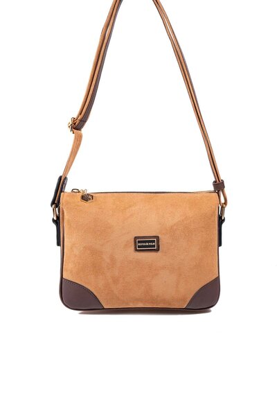 Silver Polo Silver & Polo Sp784 Women's Crossbody Bag Suede Tan-Brown