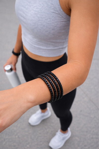 Modex Cube Chain Detail Adjustable 4-Piece Bracelet (17cm)