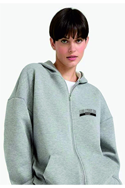 HOFFNUNG سترة قطنية كبيرة الحجم للجنسين مطبوع عليها "LOS ANGELES HOFFNUNG" بي...