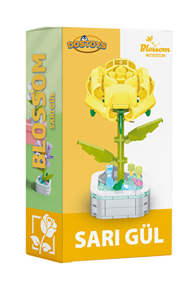 DOSTOYS Yapı Taşı Serisi Çiçek Yapım Seti Sarı Gül