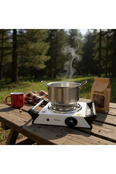 Generic Imperial Single Coil Electric Hot Plate, Portable Cooking Burner, White