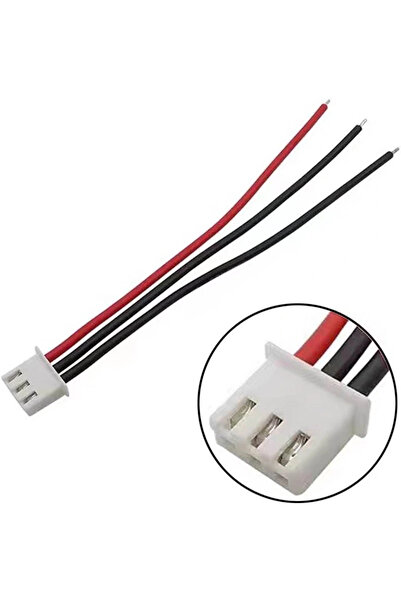 Voltaj JST-XH 2.54mm 3 Pin 26AWG 20cm Tek Damarlı Dişi Bağlantı Kablosu