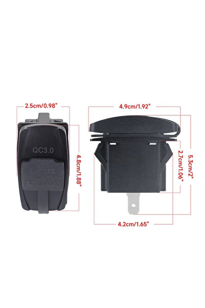Genel Markalar IC-266C-4 Marin Tip İkili USB 3.0 + Type-C Şarj Soketi