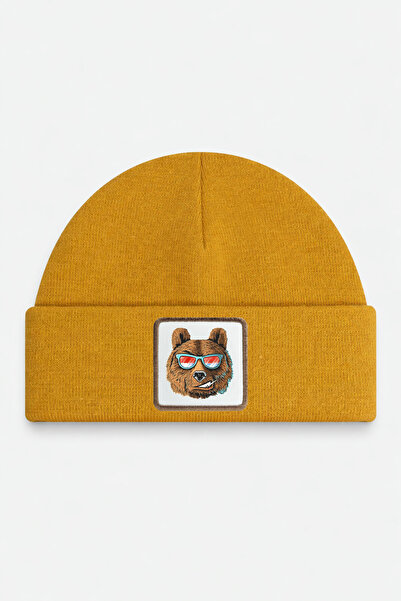 BlackBörk Camel Beanie with Bear Logo