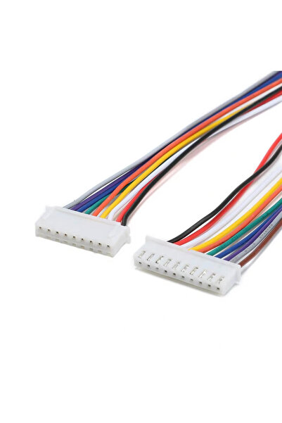 Voltaj JST-XH 2.54mm 10 Pin 26AWG 20cm Tek Damarlı Dişi Bağlantı Kablosu