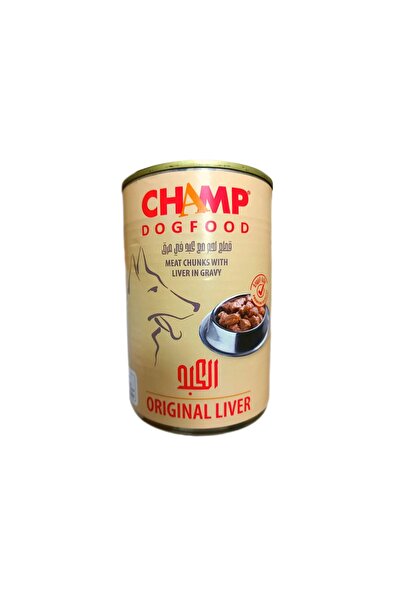CHAMP Champ Wet Food for Adult Dogs, Meat Pieces with Liver in Gravy, 415g
