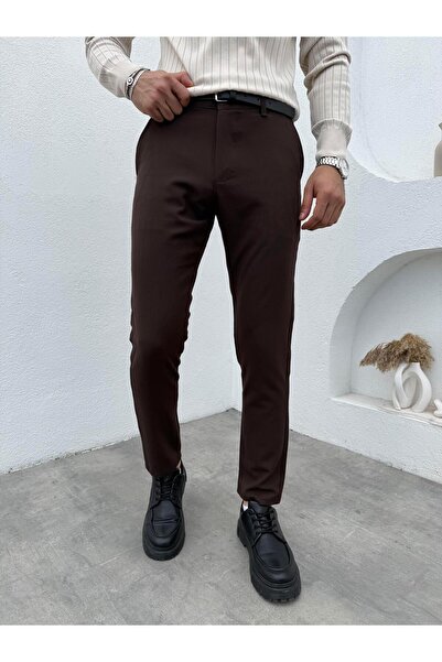 thefreemen Slimfit Likralı Kumaş Pantolon Kahve