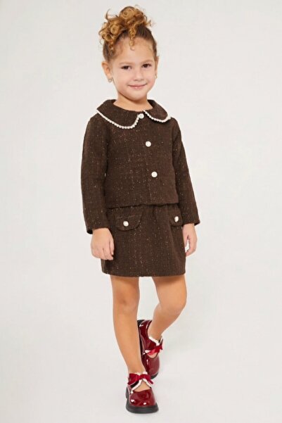 My Kids Wear Празничен комплект от туид с перли за момичета 12543