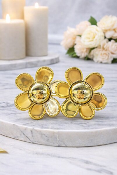 Vipfoni Large Flower Model Steel Earrings