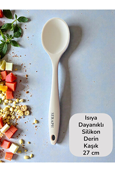 Seraph Isıya Dayanıklı Silikon Derin Kaşık 28 cm 1 Adet