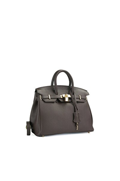 Posete Fagaras Baby Edith Leather Purse - Brown - Dark, Casual Bag Made of Ge...