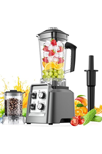 Generic خلاط سموثي، خلاط ومطحنة 2 في 1، صانع سموثي، إبريق سعة 68 أونصة، سطح ط...