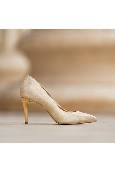CONDUR by alexandru Adele Gold Camoscio Stiletto Shoes