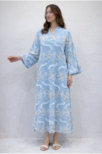 RONZA Kuwaiti cotton dress with raised embroidery