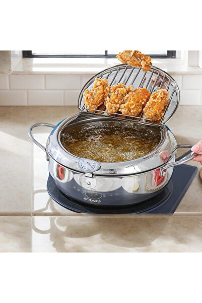 Generic مقلاة كهربائية عميقة من الفولاذ المقاوم للصدأ من DuoLiu، سعة 4.2 لتر،...