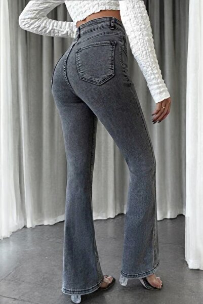 Livik Henri Women's Smoked Lycra High Waist Spanish Leg Jeans