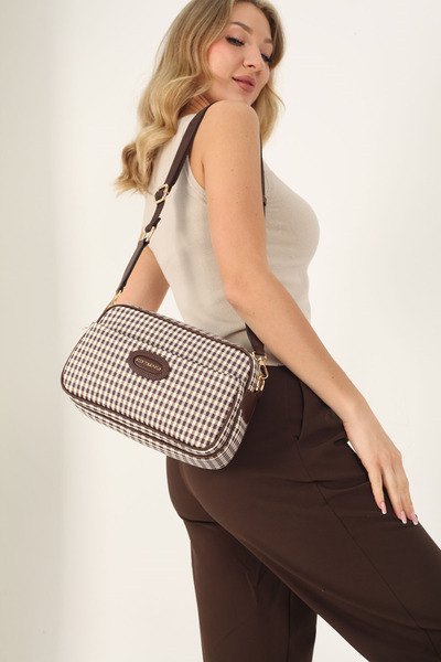 Silver Polo Silver & Polo Sp1267 Women's Crossbody Bag Plaid Line Square Brow...