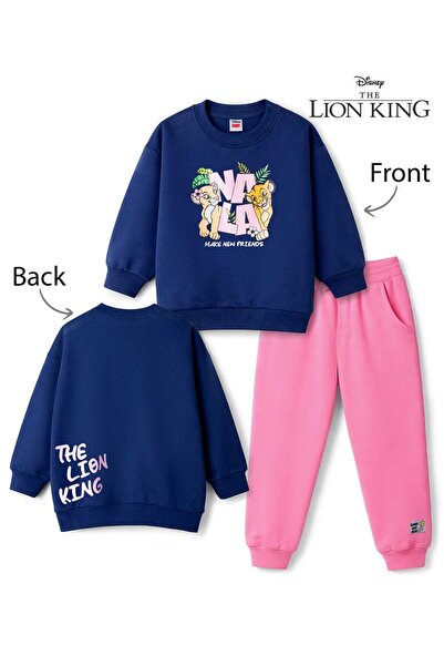 Babyhug Disney Terry Knit Sweatshirt & Track Pant Set Lion King Graphic Badge...