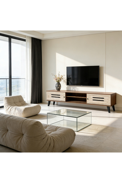 Bleco New Modern Wooden TV Cabinet for Home - With Drawer Storage, Living Roo...