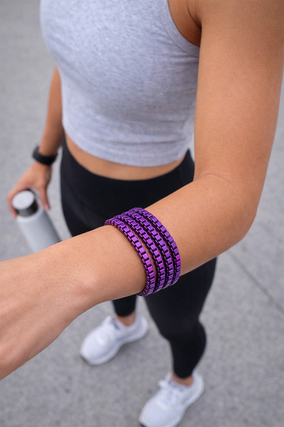 Modex Cube Chain Detail Adjustable 4-Piece Bracelet (17cm)